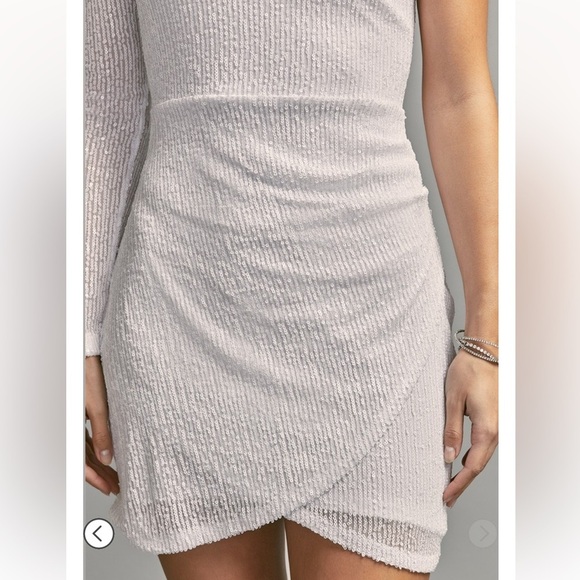 francesca's Samantha One Shoulder Sequence Mini Dress Asymmetrical - Picture 4 of 5